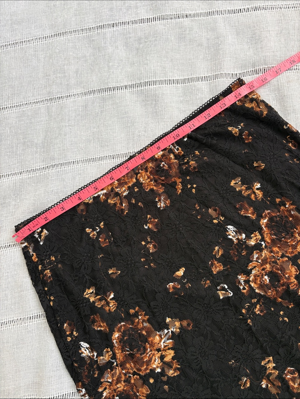 Promesa Black Maxi Skirt with Brown Floral Lace - Picture 10 of 12